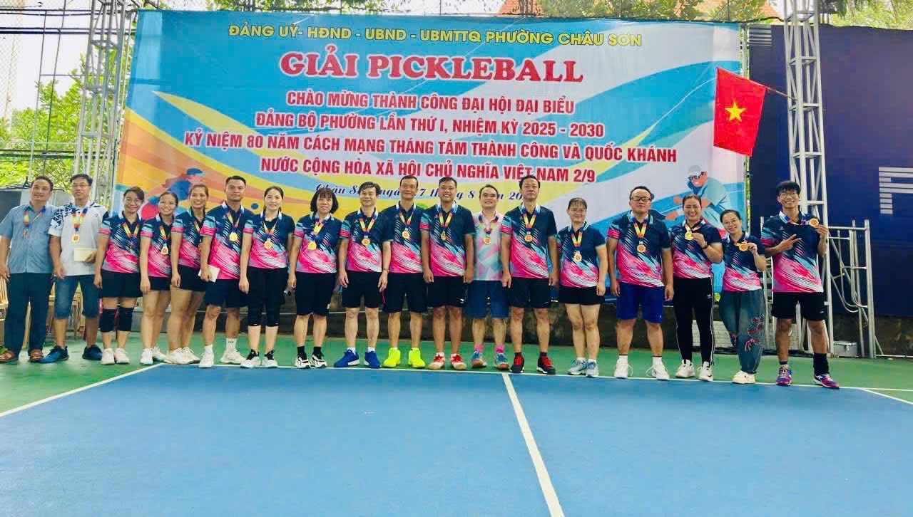 Ngày 17/8/2025, phường Châu Sơn tổ chức giải Pickleball chào mừng thành công Đại hội Đảng bộ phường lần thứ I, nhiệm kỳ 2025 -2030. Mừng kỷ niệm 80 năm Cách mạng tháng Tám và Quốc khánh 2/9 (2/9/1945-2/9/2025).